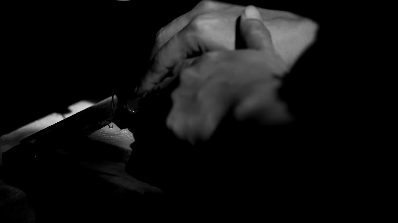 A blade on a whetstone